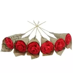 خرید و قیمت                                     گل مصنوعی کوه شاپ مدل گل کاغذی هدی کد D139 - A029 مجموعه 6 عددی