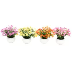 خرید و قیمت                                     گلدان دکوری به همراه گل مصنوعی هومز مدل 40507 مجموعه 4 عددی