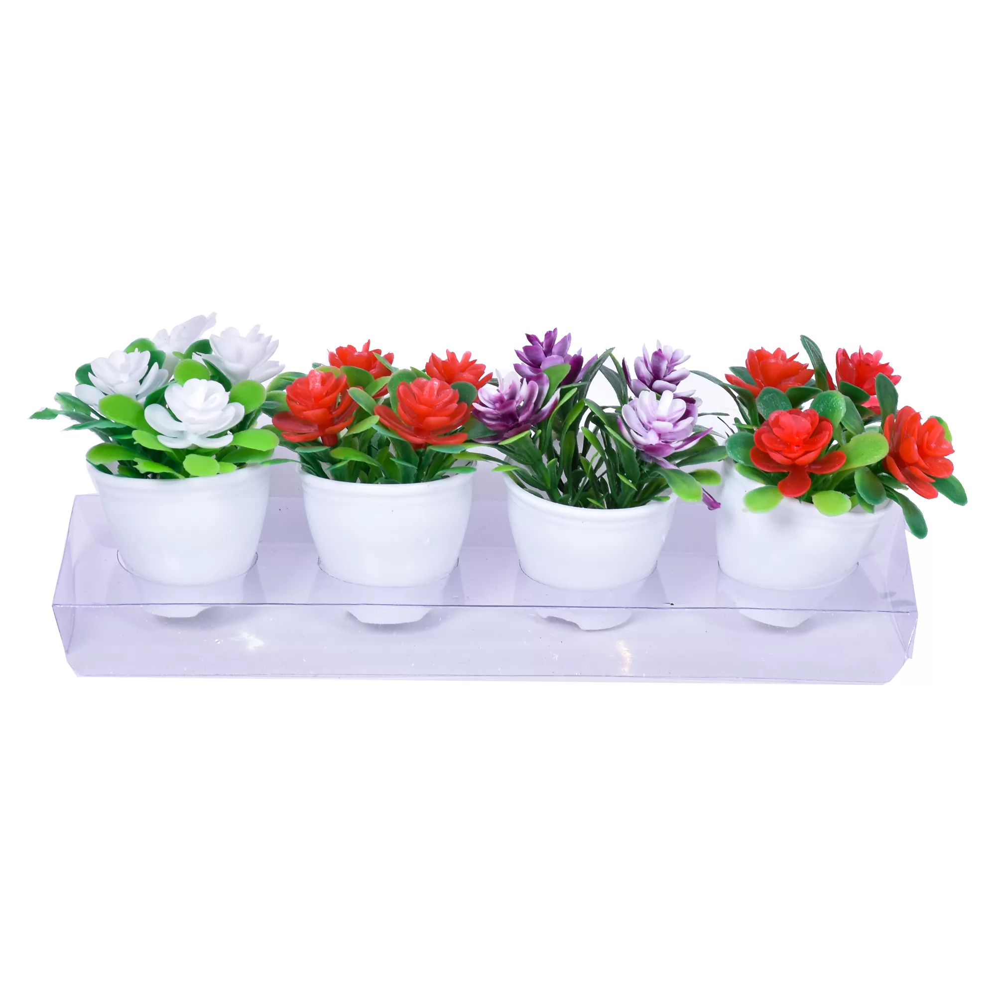 خرید و قیمت                                     گلدان به همراه گل مصنوعی مدل بهار مجموعه 4 عددی