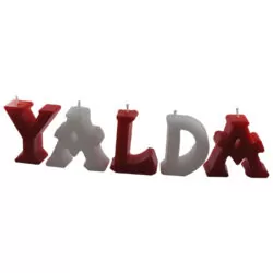 خرید و قیمت                                     شمع  مدل اسم یلدا مجموعه 5عددی