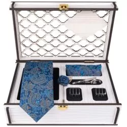 خرید و قیمت                                     ست کراوات و گیره کراوات و دستمال جیب و گل کت مردانه جیان فرانکو روسی مدل GF-PA838RE-BOX