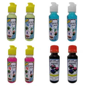 کود مایع ان پی کا آلی و شیمیایی 4 فرموله مدل A حجم 120 میلی لیتر بسته 8 عددی