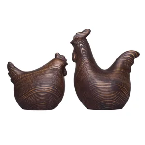 قیمت و خریدمجسمه چوبی مدل مرغ و خروس مجموعه 2 عددی