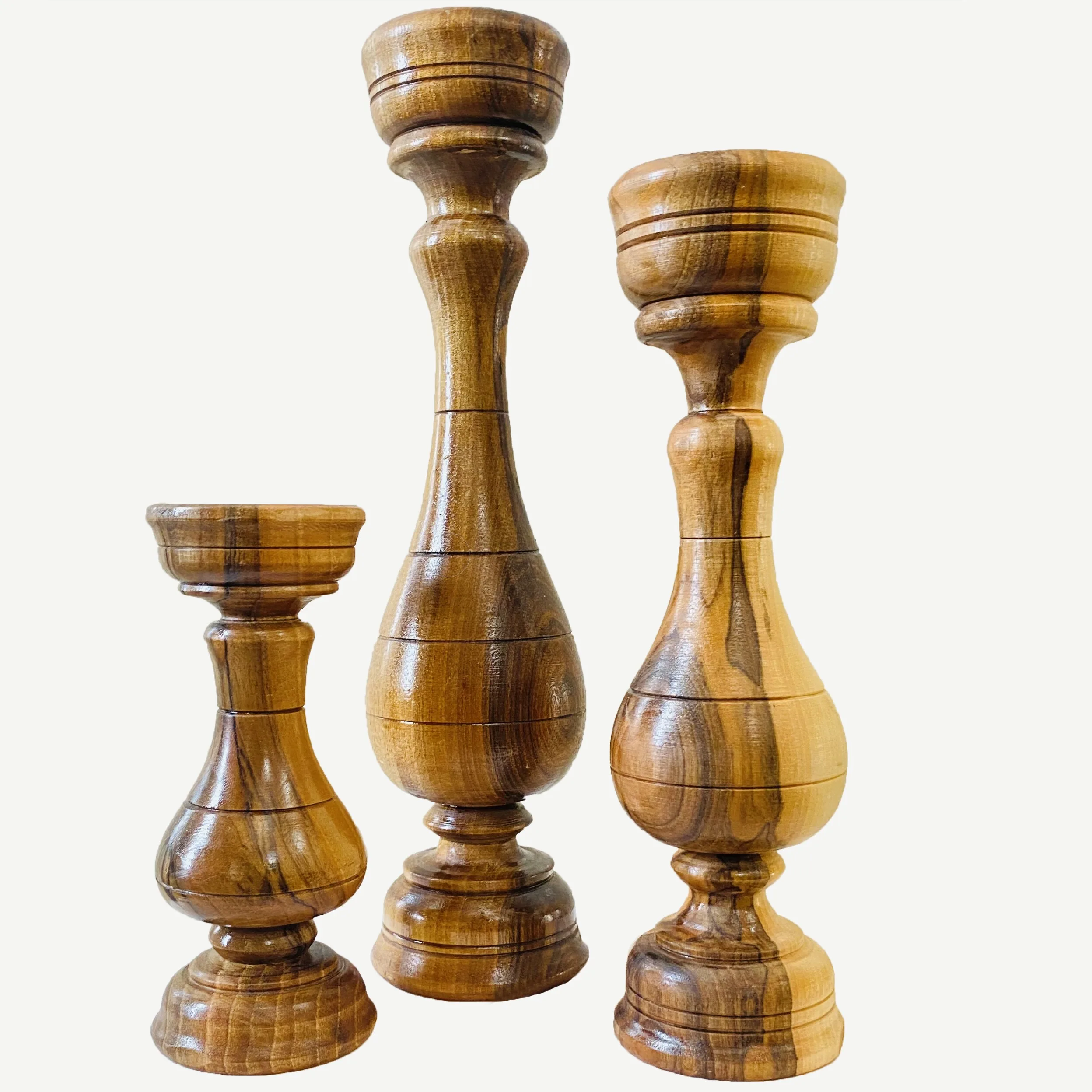 قیمت و خریدجاشمعی مدل چوبی بسته 3 عددی